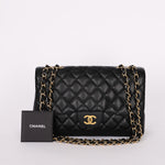 Chanel Jumbo Classic Single Flap Black Caviar 24K GP
