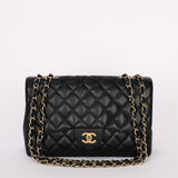 Chanel Jumbo Classic Single Flap Black Caviar 24K GP