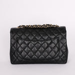 Chanel Jumbo Classic Single Flap Black Caviar 24K GP