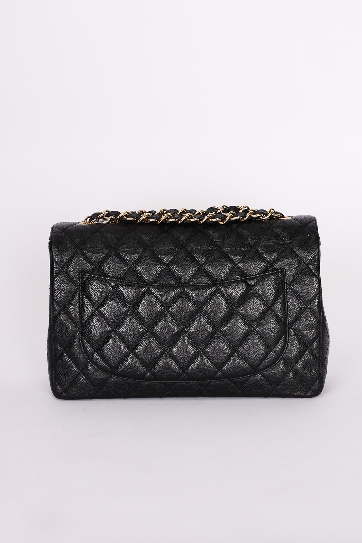 Chanel Jumbo Classic Single Flap Black Caviar 24K GP