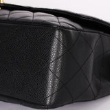 Chanel Jumbo Classic Single Flap Black Caviar 24K GP