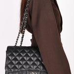 Chanel Jumbo Classic Single Flap Black Caviar SHW