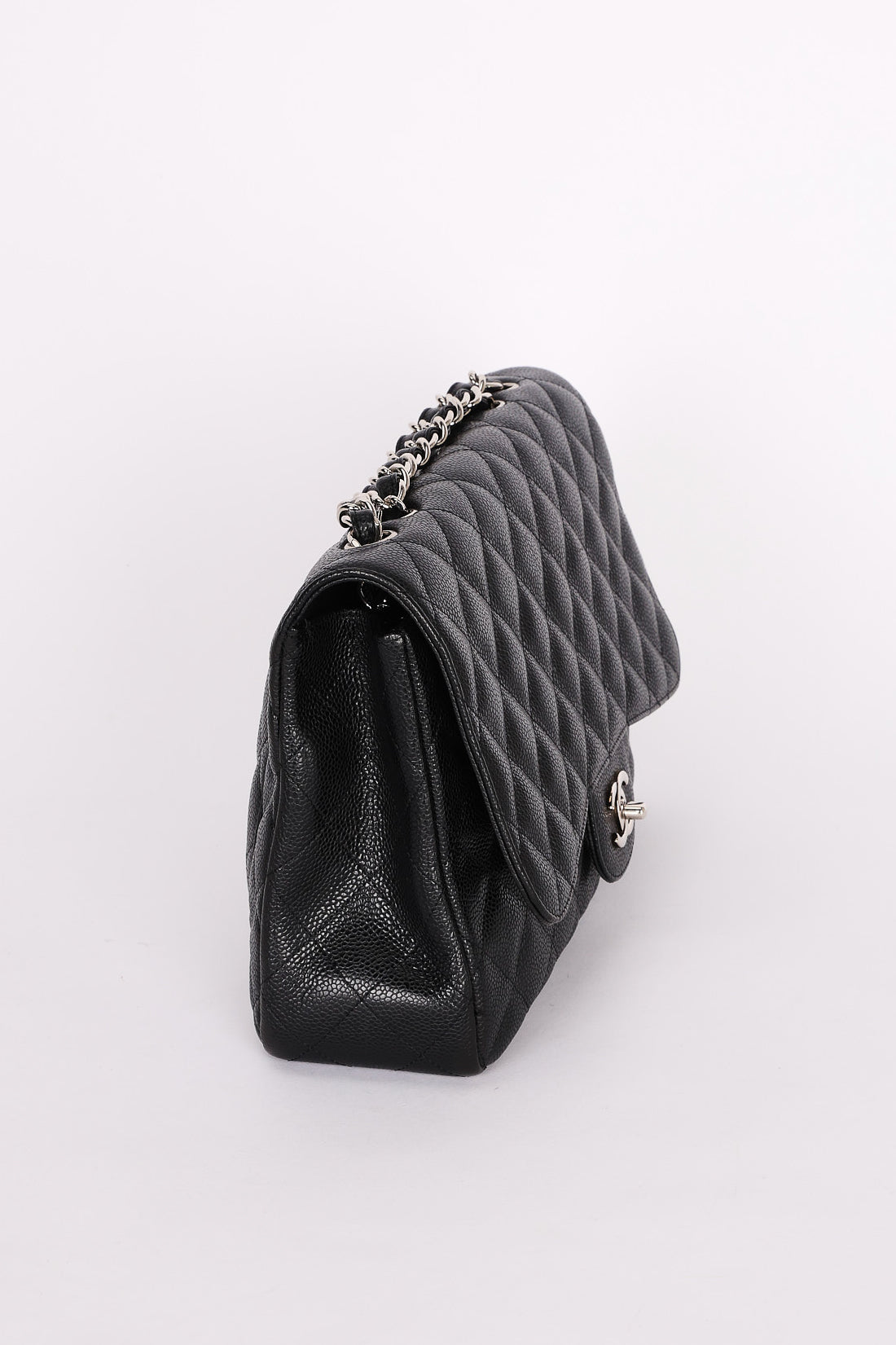 Chanel Jumbo Classic Single Flap Black Caviar SHW