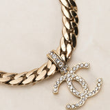 Chanel 2024 Cuban Link Crystal CC Necklace