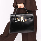 Hermès Kelly 32 Noir Box GHW