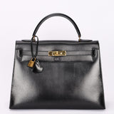 Hermès Kelly 32 Noir Box GHW
