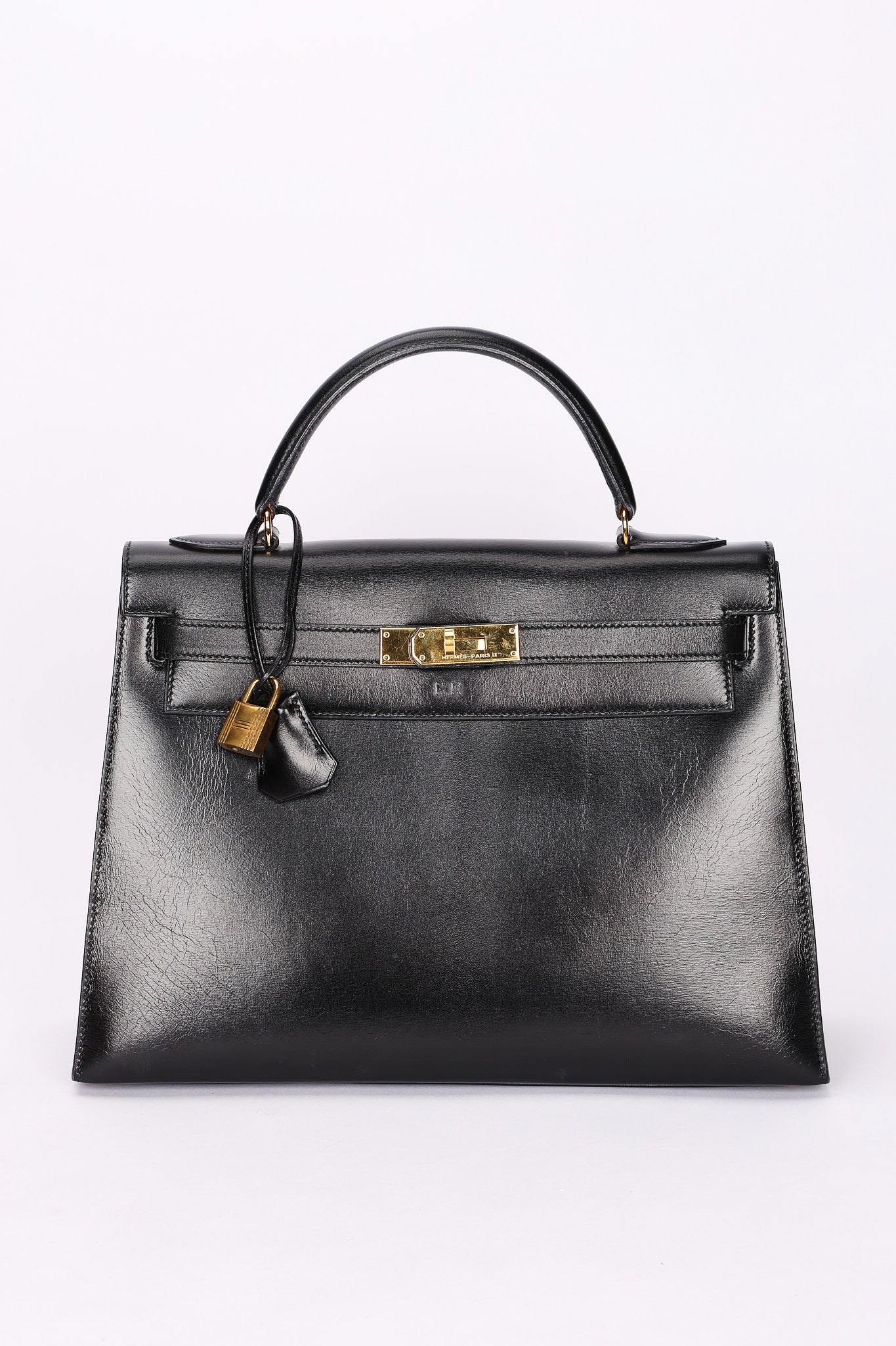 Hermès Kelly 32 Noir Box GHW