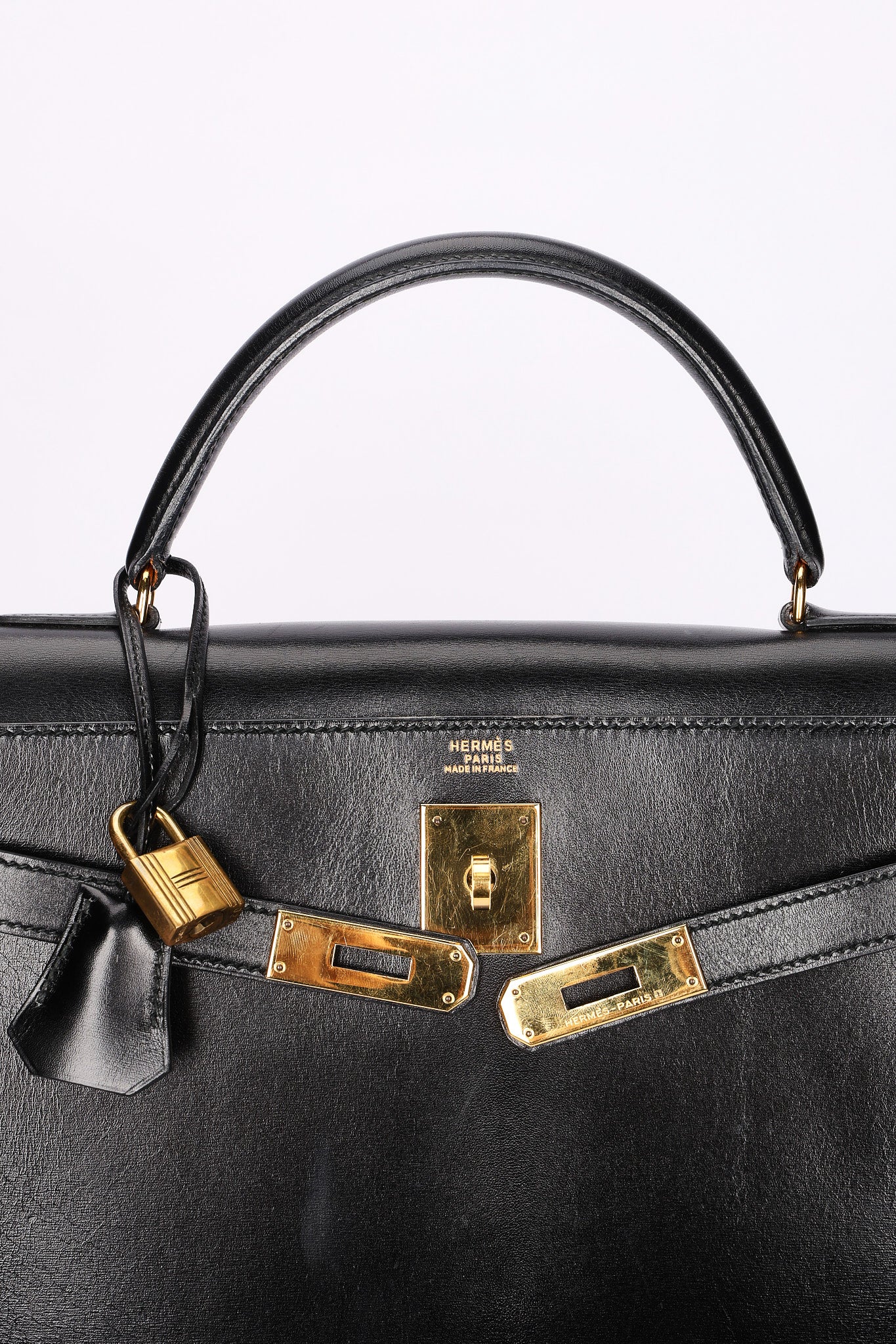 Hermès Kelly 32 Noir Box GHW