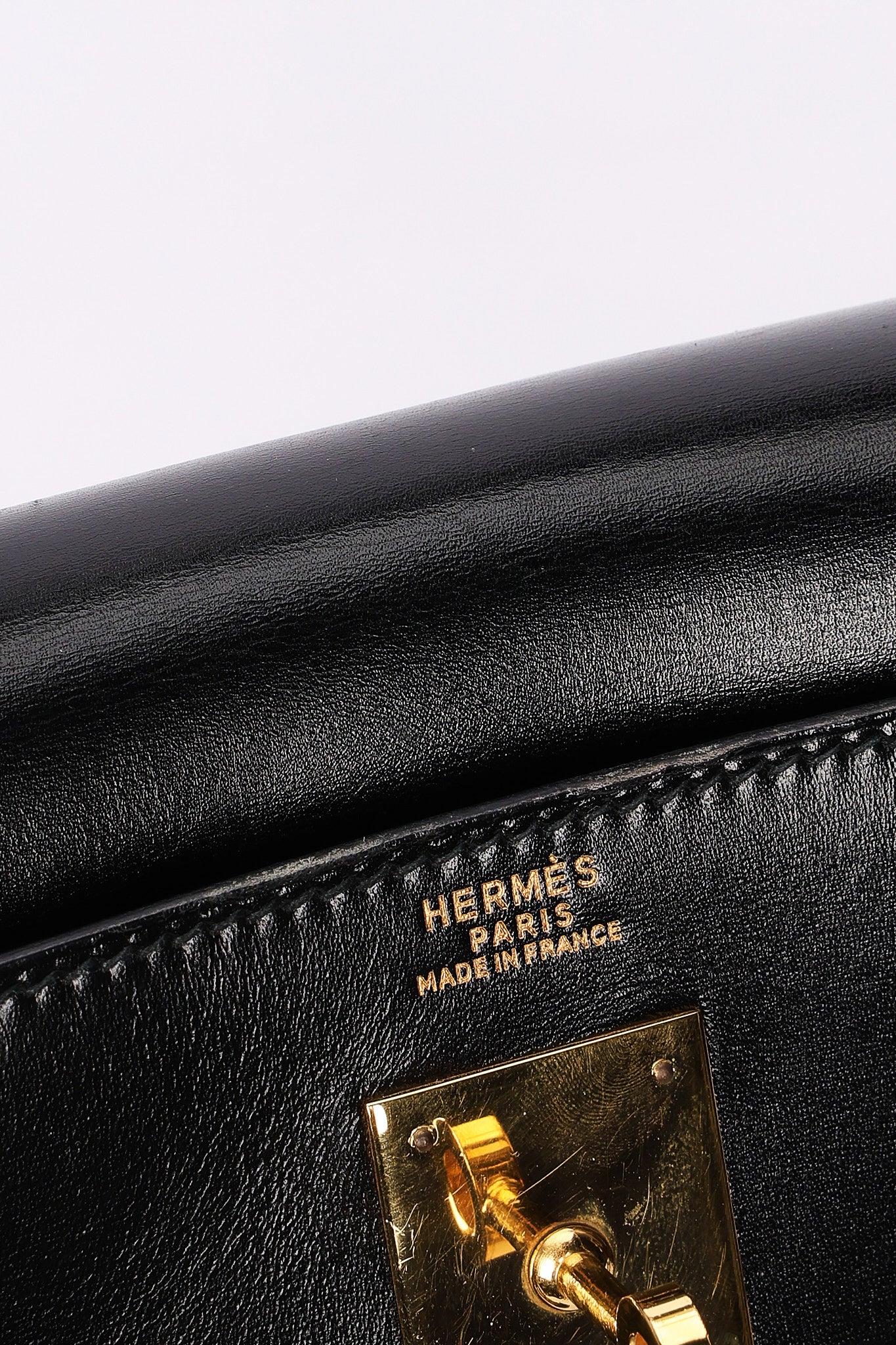 Hermès Kelly 32 Noir Box GHW