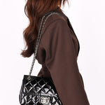 Chanel Small Coco Shine Flap Black Patent SHW