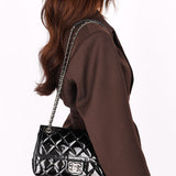 Chanel Small Coco Shine Flap Black Patent SHW