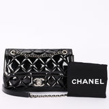 Chanel Small Coco Shine Flap Black Patent SHW