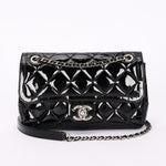 Chanel Small Coco Shine Flap Black Patent SHW