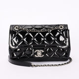 Chanel Small Coco Shine Flap Black Patent SHW