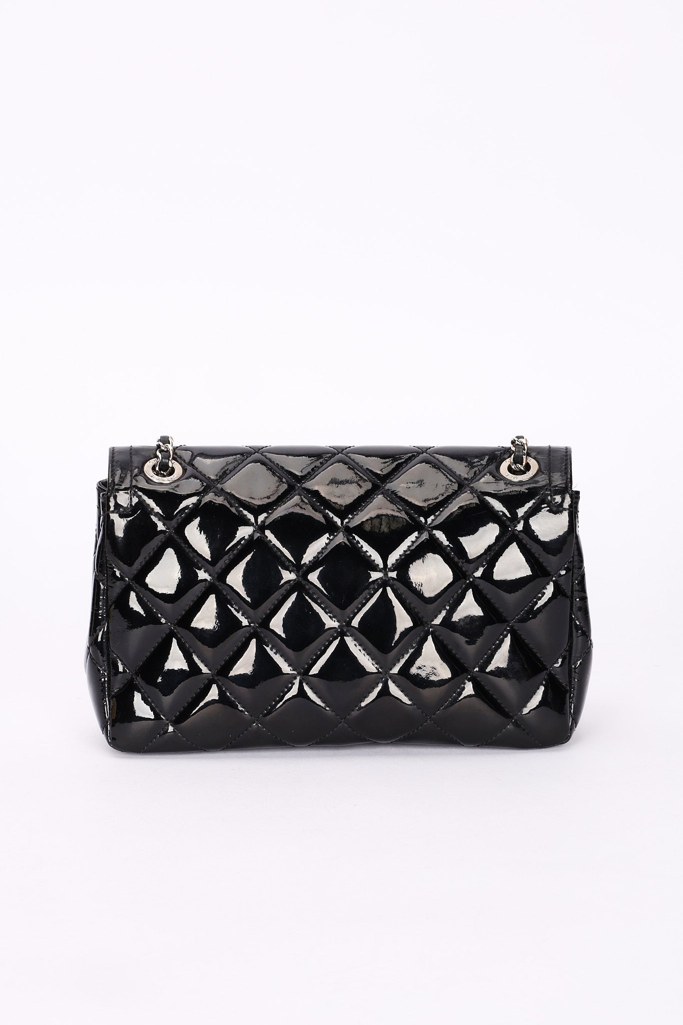 Chanel Small Coco Shine Flap Black Patent SHW