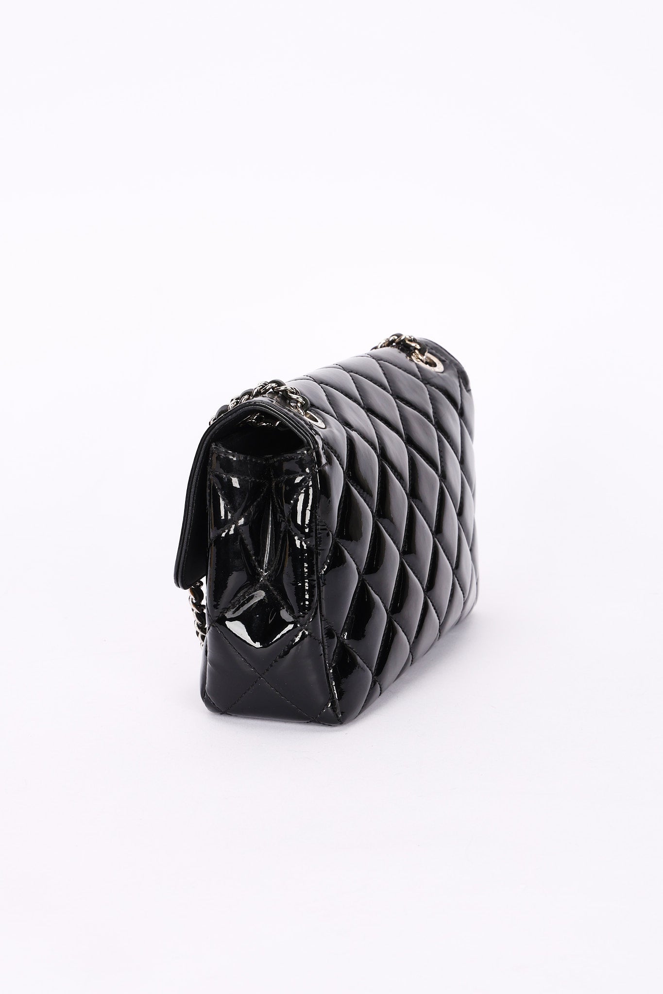 Chanel Small Coco Shine Flap Black Patent SHW