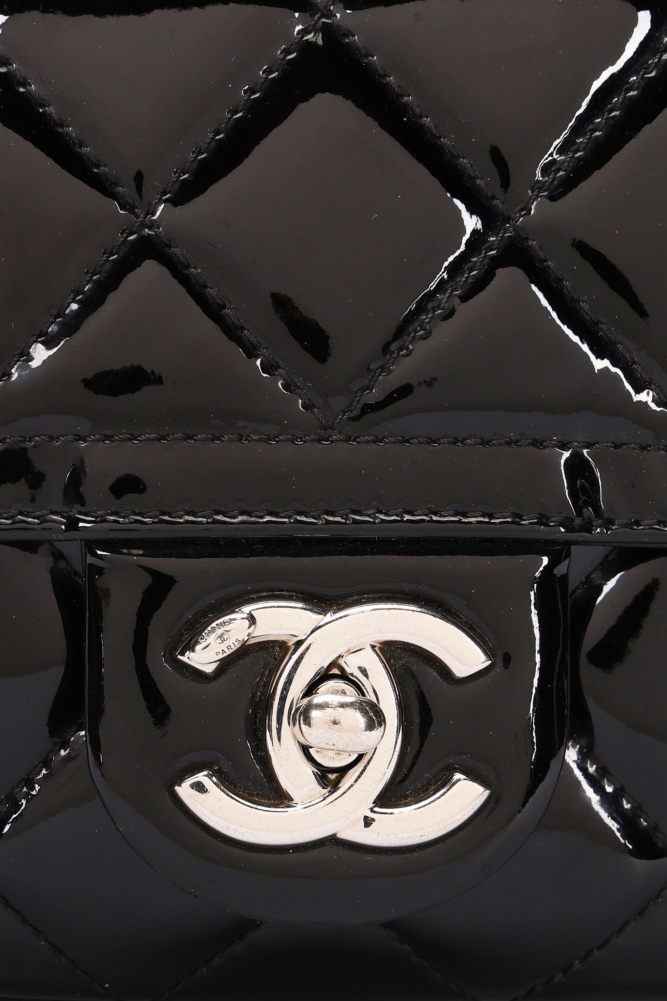 Chanel Small Coco Shine Flap Black Patent SHW