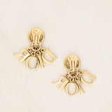 Dior Letter Logo Crystal Clip-On Earrings