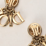 Dior Letter Logo Crystal Clip-On Earrings