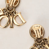 Dior Letter Logo Crystal Clip-On Earrings