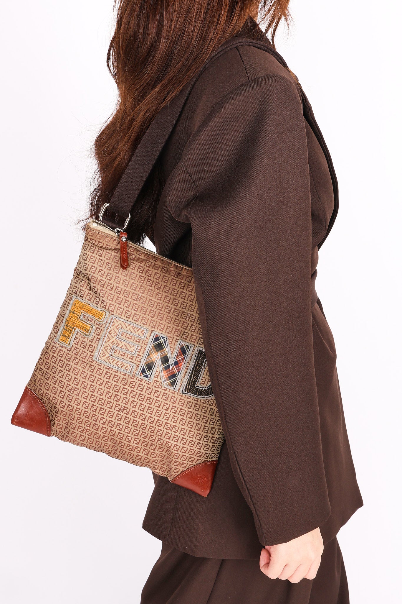 Fendi Zucchino Patchwork Crossbody Bag