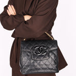 Chanel CC Chain Top Handle Bag Black Lambskin GHW