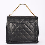 Chanel CC Chain Top Handle Bag Black Lambskin GHW