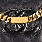 Chanel CC Chain Top Handle Bag Black Lambskin GHW