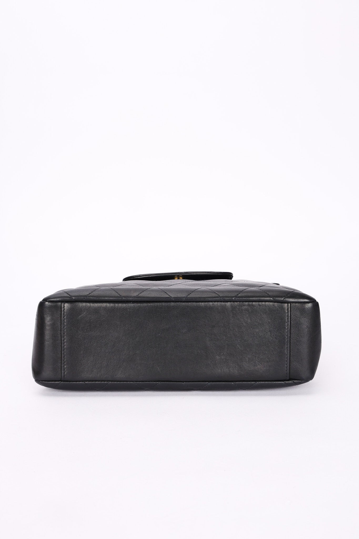 Chanel CC Chain Top Handle Bag Black Lambskin GHW