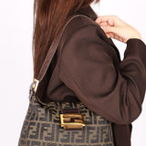 Fendi Zucca Double Flap Baguette GHW