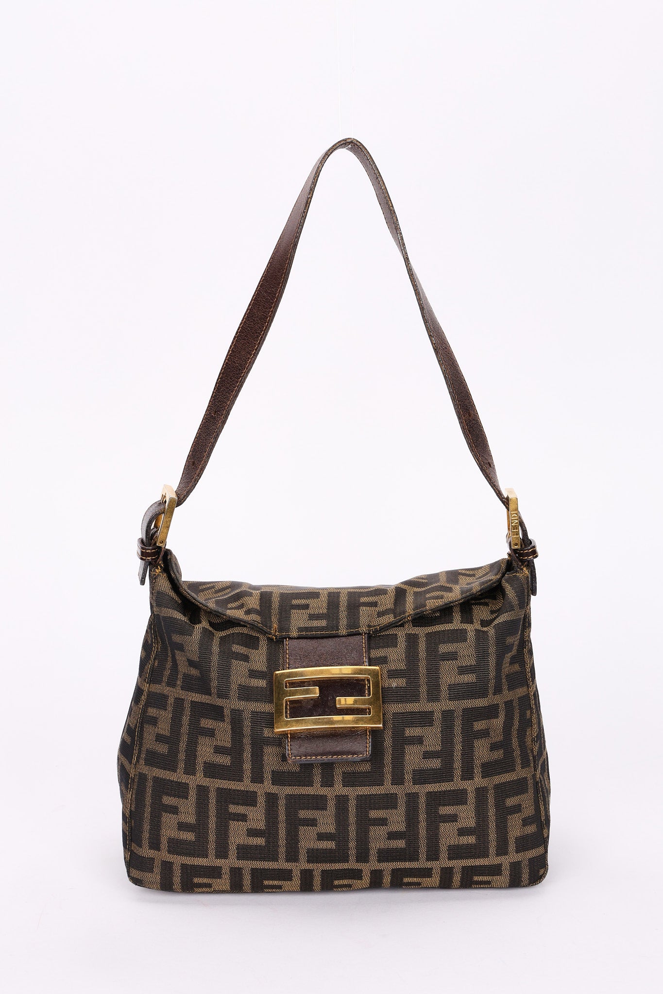 Fendi Zucca Double Flap Baguette GHW