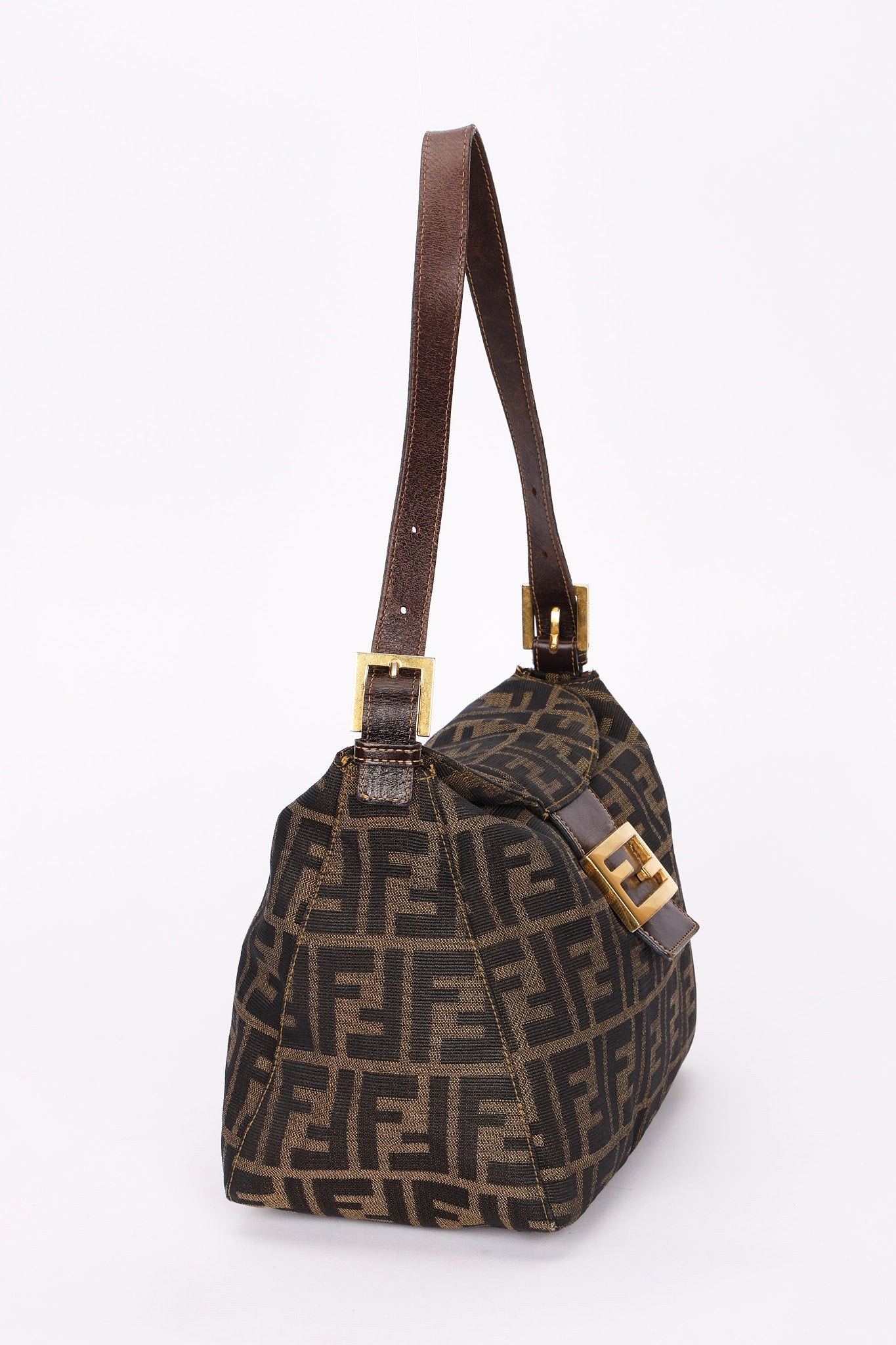 Fendi Zucca Double Flap Baguette GHW