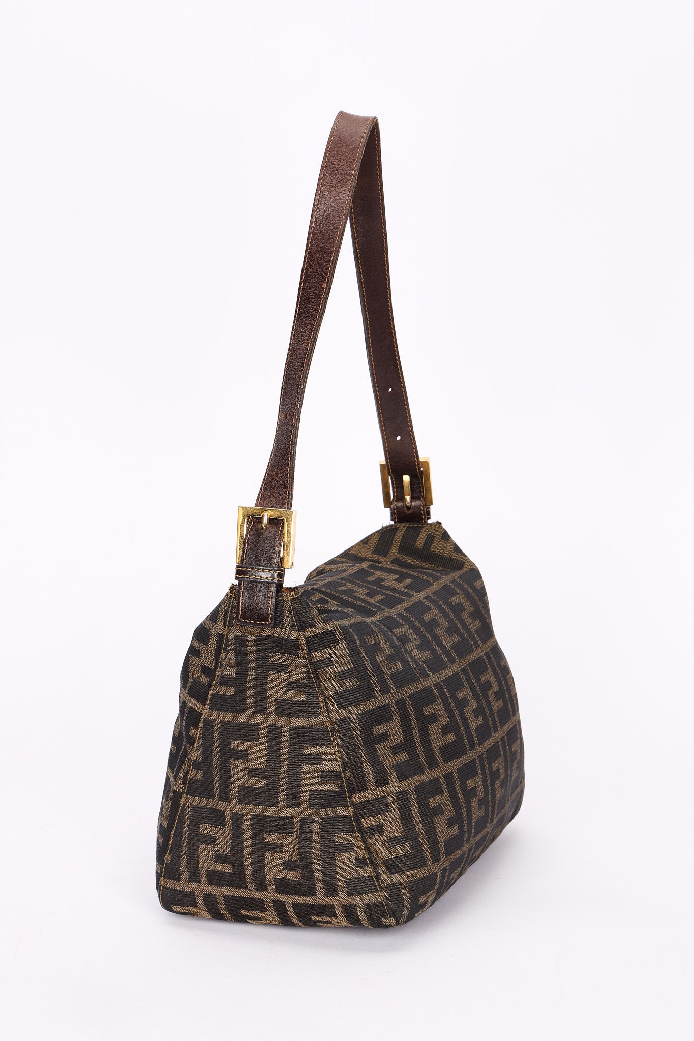 Fendi Zucca Double Flap Baguette GHW