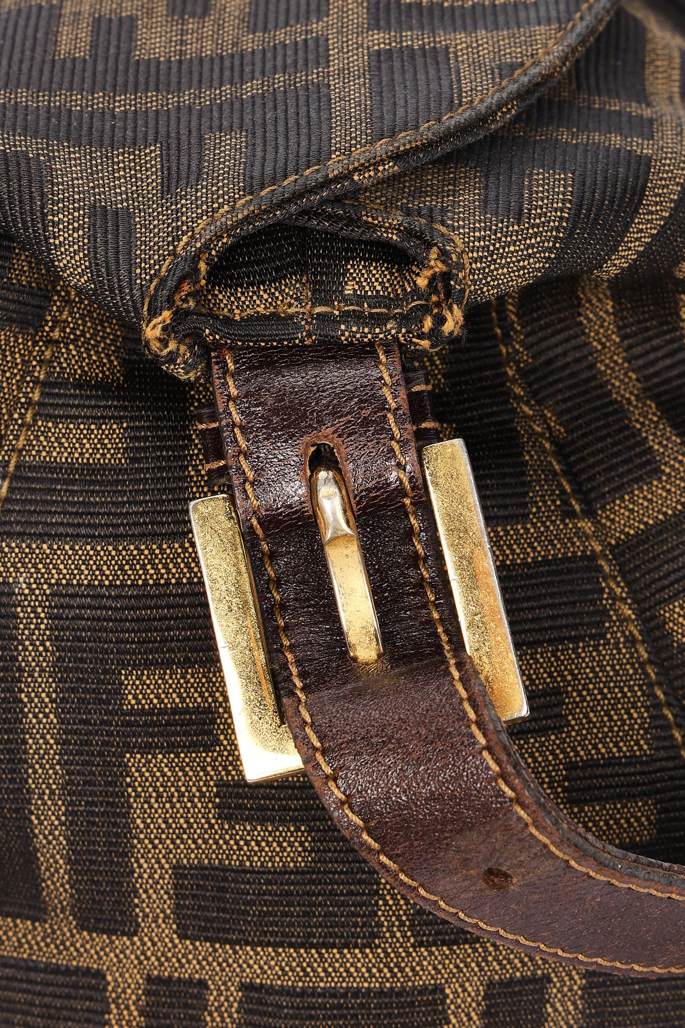 Fendi Zucca Double Flap Baguette GHW