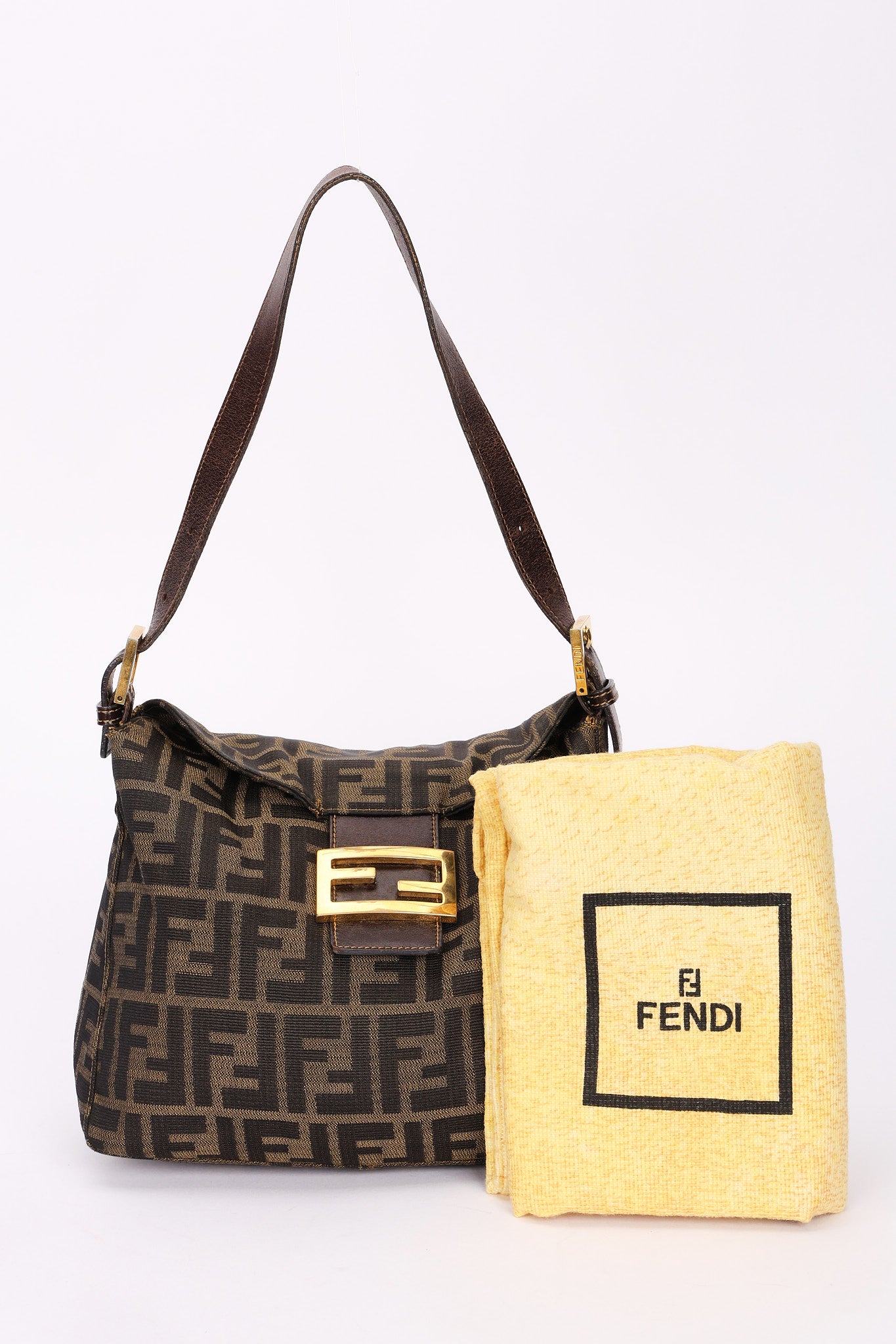 Fendi Zucca Double Flap Baguette GHW