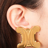 Vintage Celine Triomphe Clip-On Earrings 24K GP