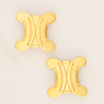 Vintage Celine Triomphe Clip-On Earrings 24K GP