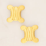 Vintage Celine Triomphe Clip-On Earrings 24K GP