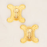 Vintage Celine Triomphe Clip-On Earrings 24K GP