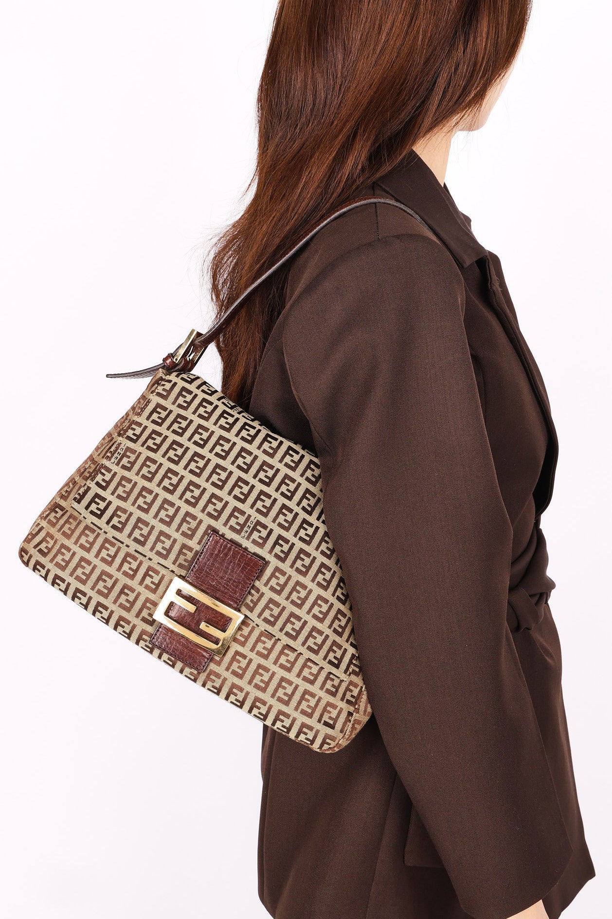 Fendi Zucchino Mamma Forever Baguette GHW