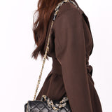 Chanel Tweed Trim Single Flap Black Calfskin 2011 AGHW