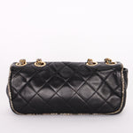 Chanel Tweed Trim Single Flap Black Calfskin AGHW