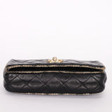 Chanel Tweed Trim Single Flap Black Calfskin AGHW