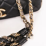 Chanel Tweed Trim Single Flap Black Calfskin AGHW