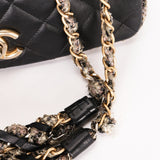 Chanel Tweed Trim Single Flap Black Calfskin AGHW