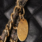 Chanel Tweed Trim Single Flap Black Calfskin AGHW
