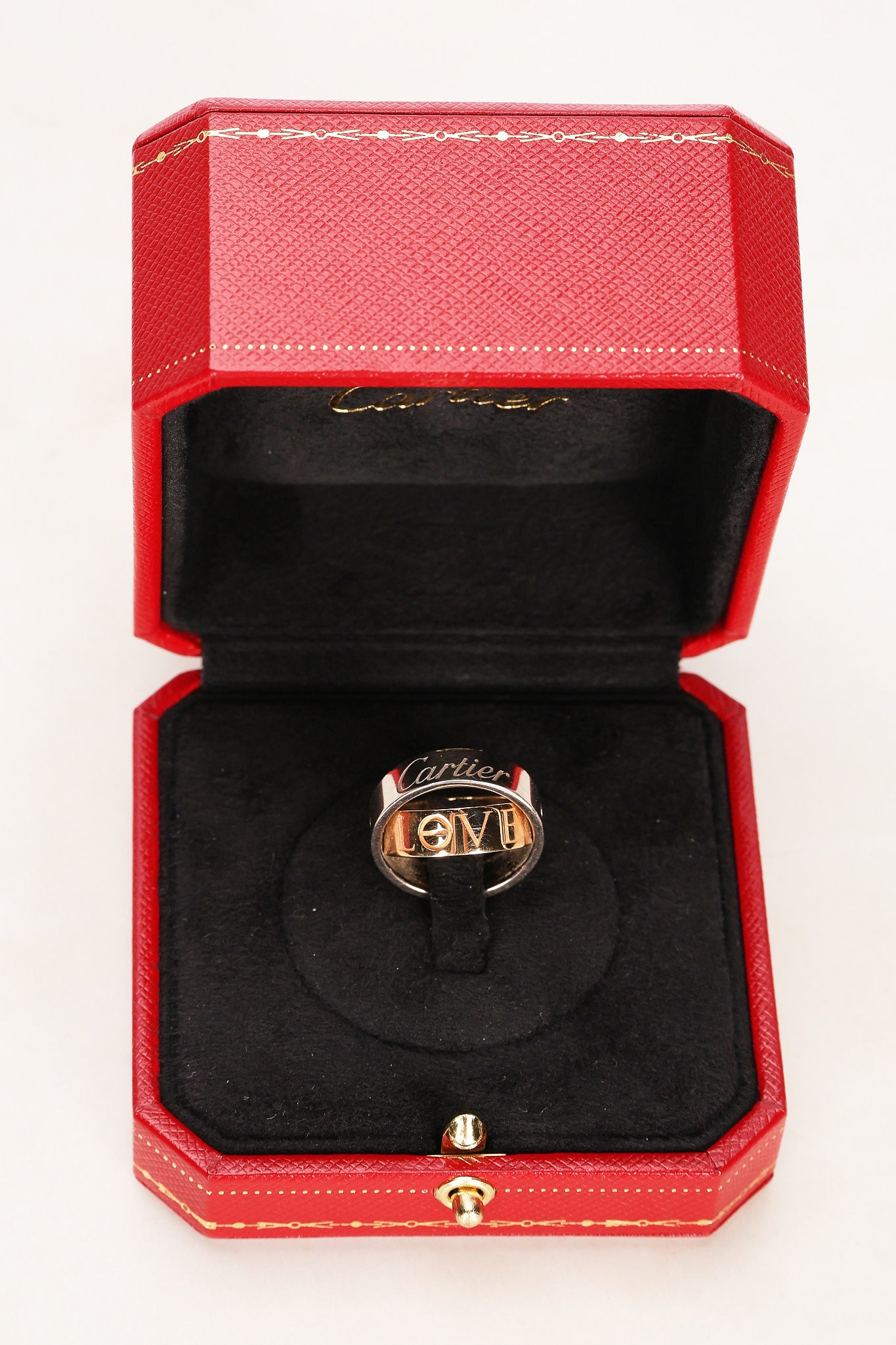 Cartier 18K Rose Gold and 18K White Gold Astro Love Ring, Size US 4