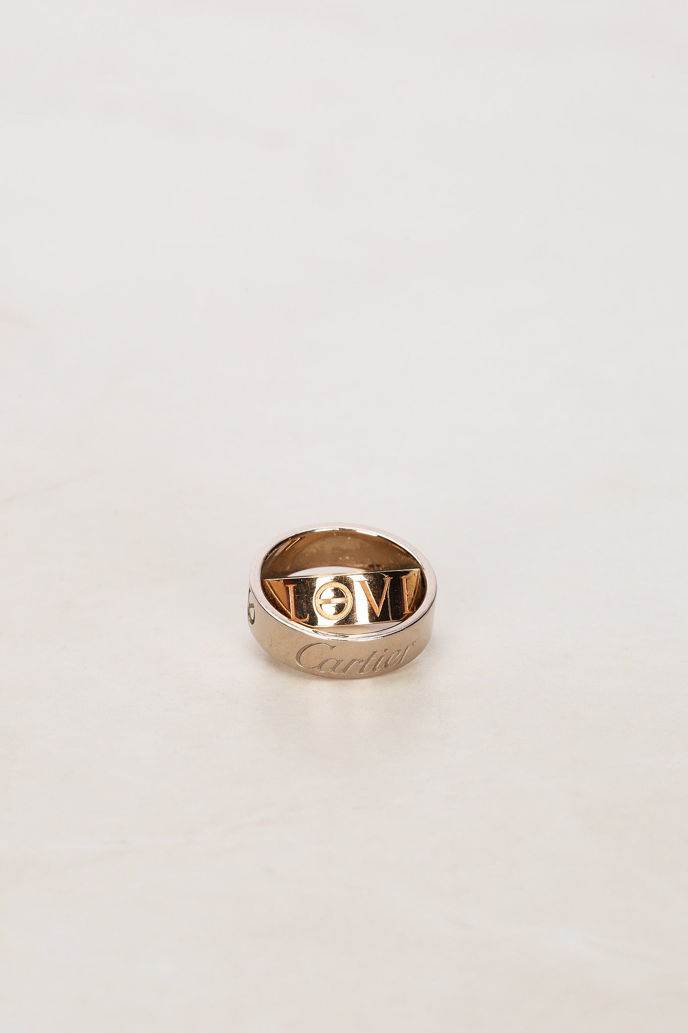 Cartier 18K Rose Gold and 18K White Gold Astro Love Ring, Size US 4