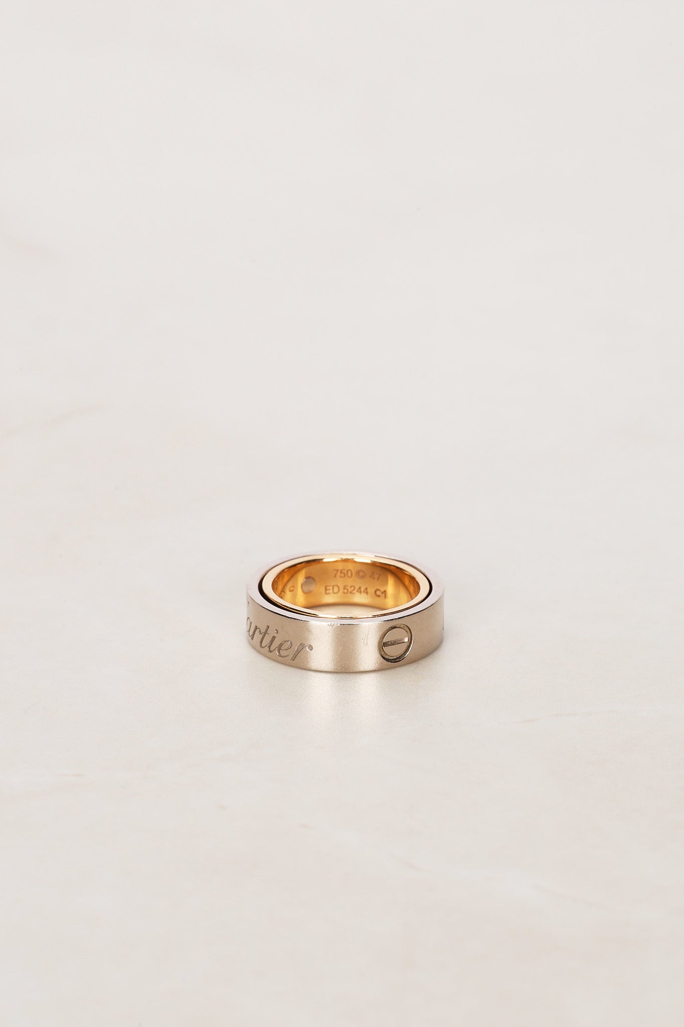 Cartier 18K Rose Gold and 18K White Gold Astro Love Ring, Size US 4