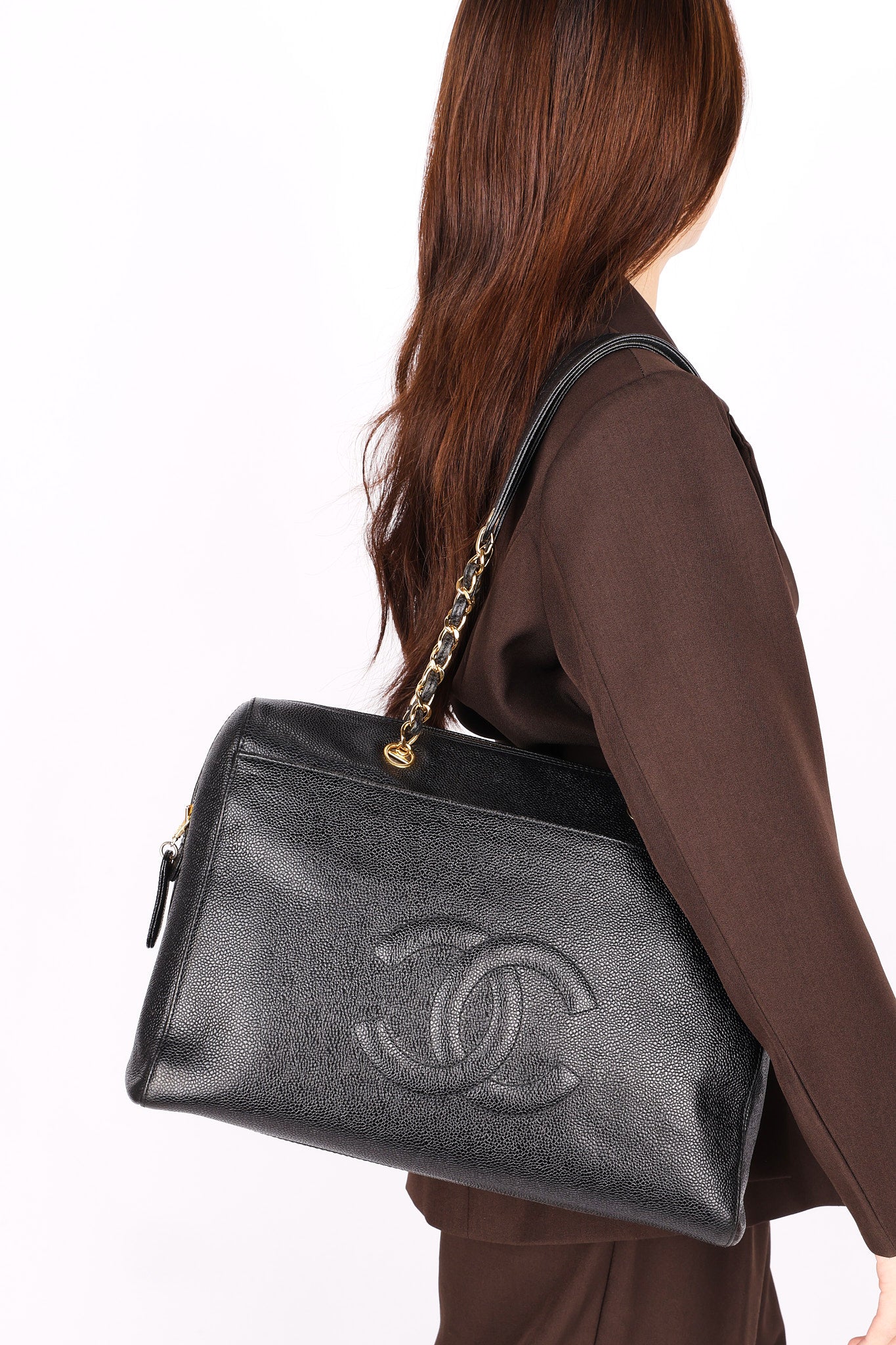 Chanel Timeless Bowler Bag Black Caviar 1997 24K GP